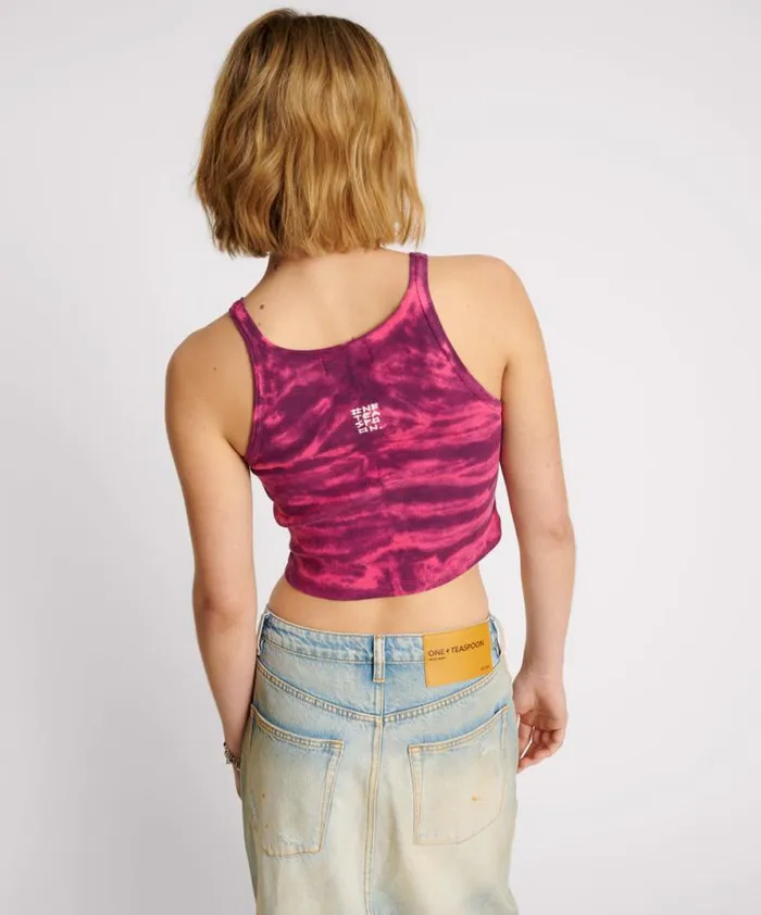 Women TIE DYE HEART CROPPED RIB TANK One Teaspoon Tees and Tanks Women TIE DYE HEART CROPPED RIB TANK One Teaspoon Tees and Tanks