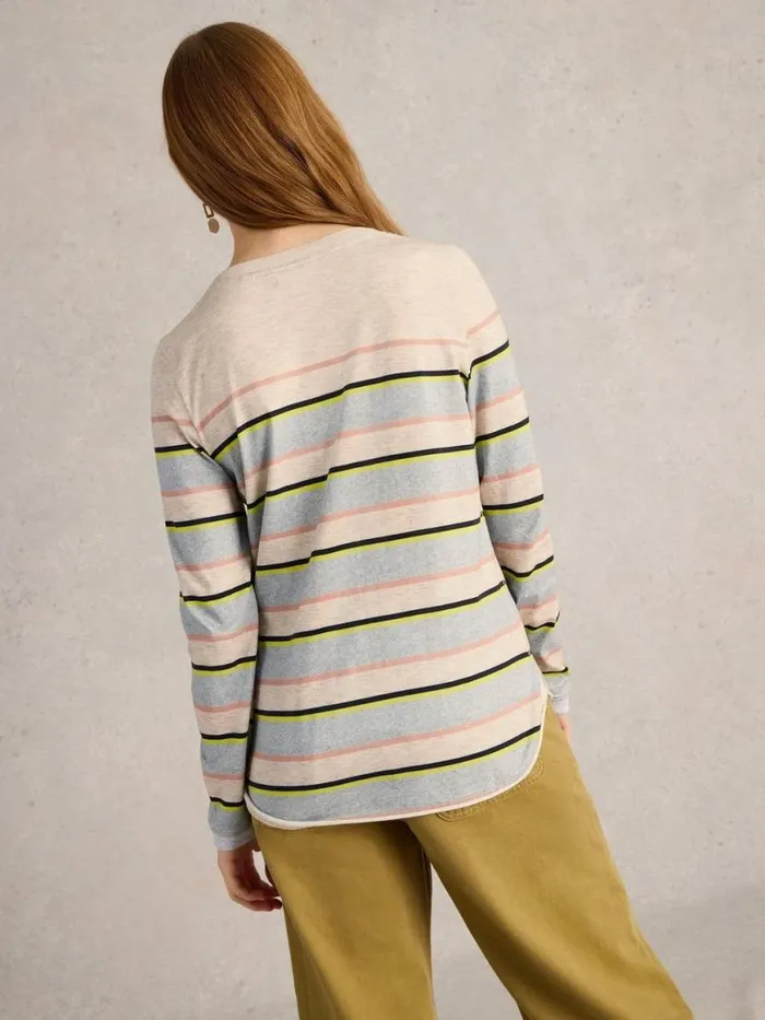 Women Tops and Tees White Stuff CLARA CREW NECK TSHIRT Grey Multi Women Tops and Tees White Stuff CLARA CREW NECK TSHIRT Grey Multi