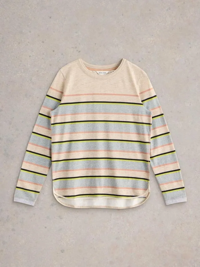 Women Tops and Tees White Stuff CLARA CREW NECK TSHIRT Grey Multi Women Tops and Tees White Stuff CLARA CREW NECK TSHIRT Grey Multi