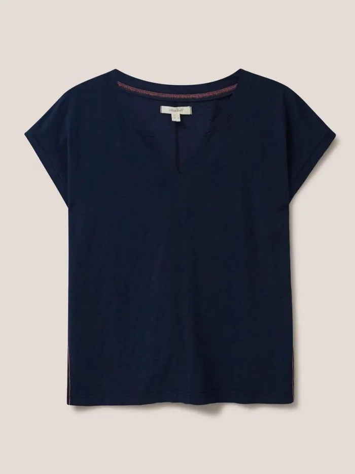 Women Tops and Tees White Stuff Nelly Notch Neck Tee Dark Navy Women Tops and Tees White Stuff Nelly Notch Neck Tee Dark Navy