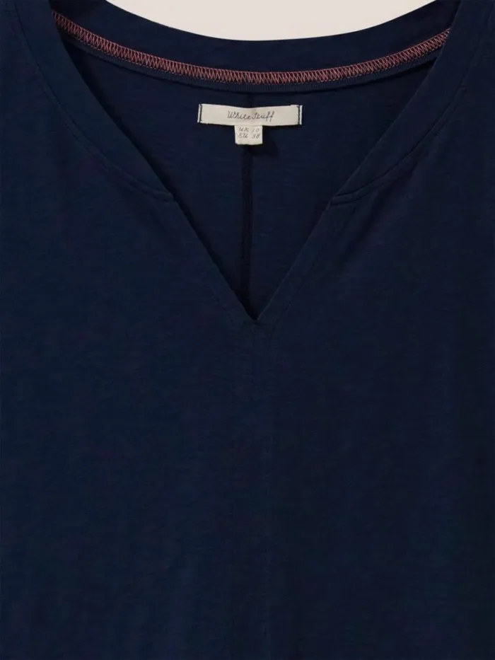 Women Tops and Tees White Stuff Nelly Notch Neck Tee Dark Navy Women Tops and Tees White Stuff Nelly Notch Neck Tee Dark Navy