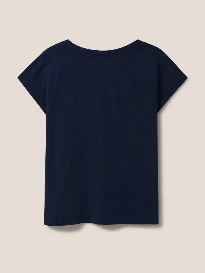 Women Tops and Tees White Stuff Nelly Notch Neck Tee Dark Navy Women Tops and Tees White Stuff Nelly Notch Neck Tee Dark Navy