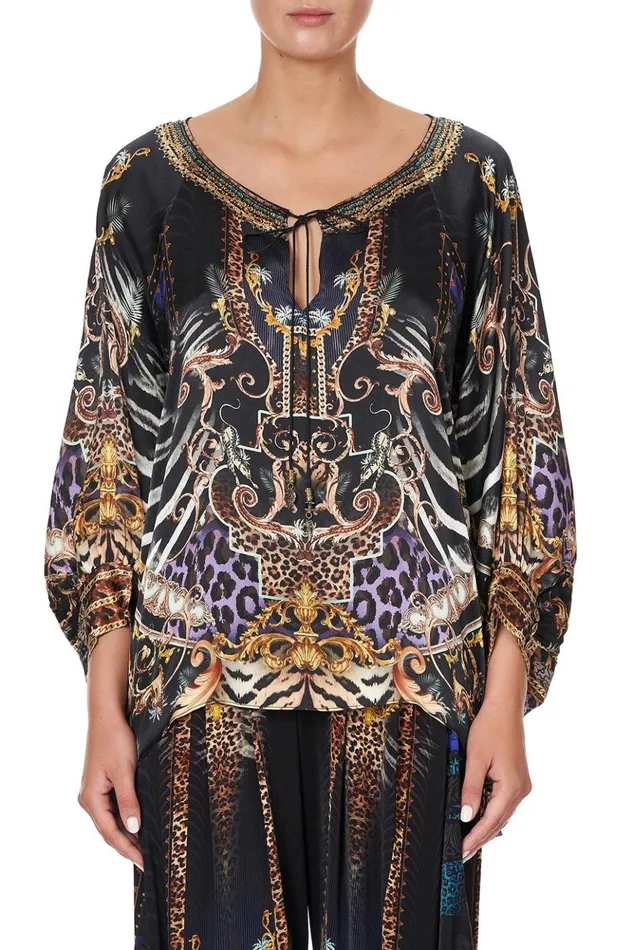 Women Tops Camilla Black Raglan Sleeve Blouse With Cuff Shes Got Grace