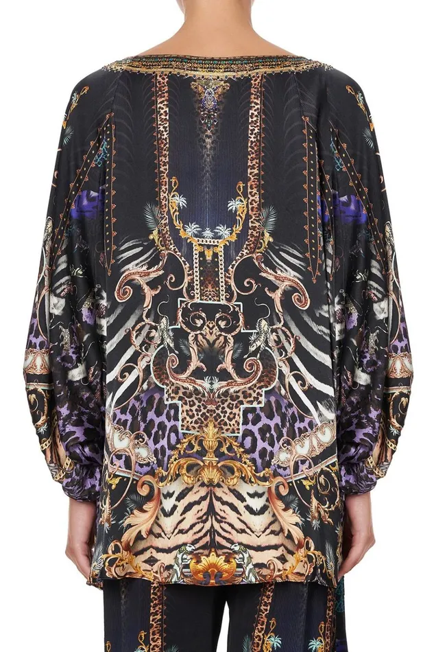 Women Tops Camilla Black Raglan Sleeve Blouse With Cuff Shes Got Grace