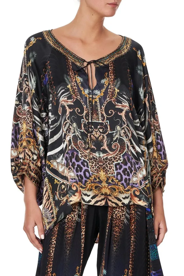 Women Tops Camilla Black Raglan Sleeve Blouse With Cuff Shes Got Grace
