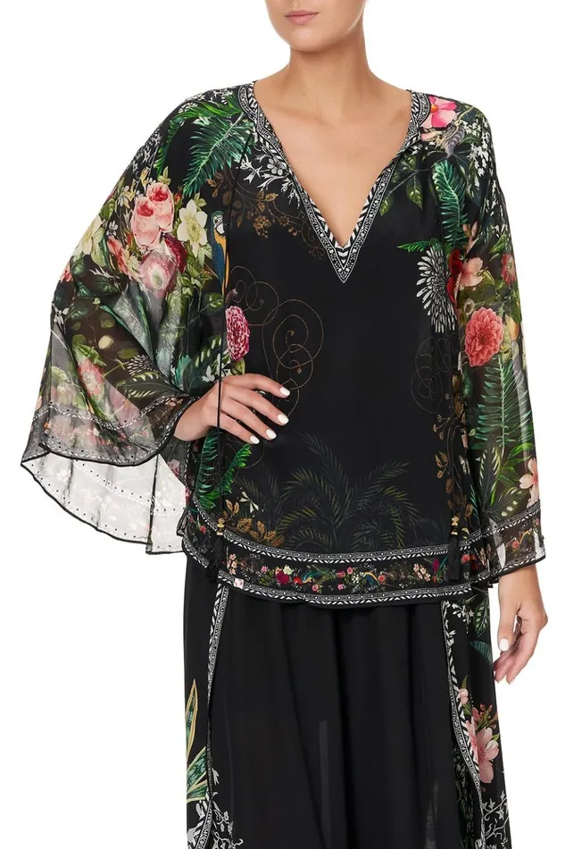 Women Tops Camilla Blouse With Cape Sleeve Raised With Wolves
