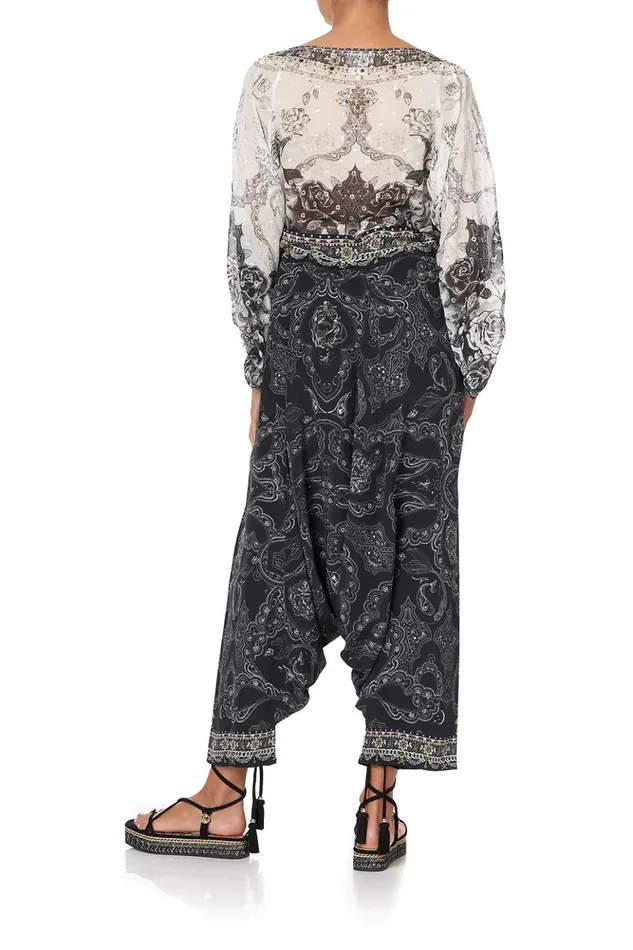 Women Tops Camilla Raglan Sleeve Blouse With Cuff Midnight Pearl