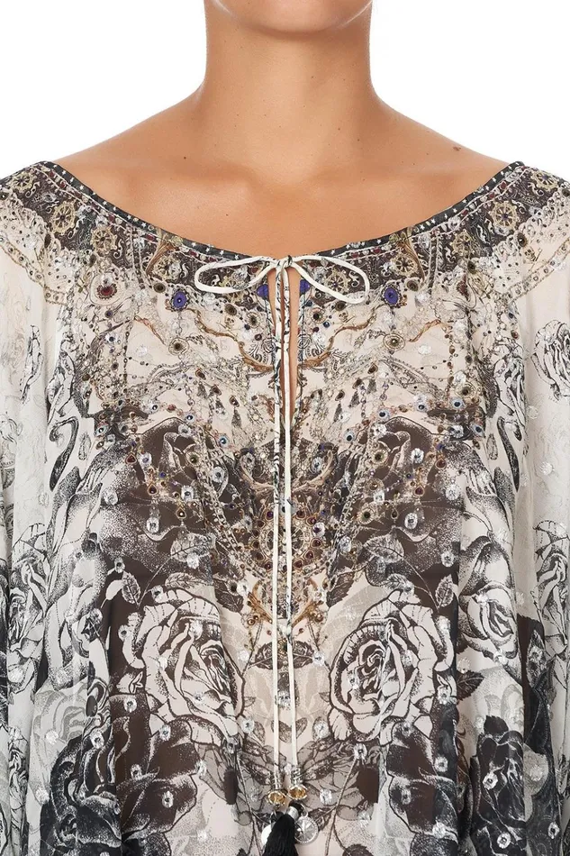 Women Tops Camilla Raglan Sleeve Blouse With Cuff Midnight Pearl