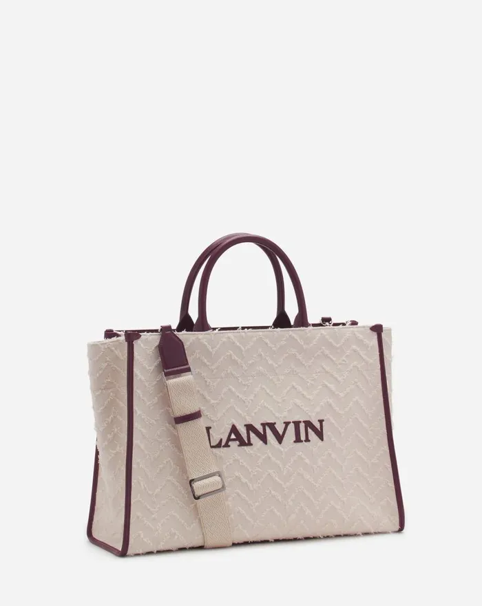 Women Tote Bags and Top Handle Bags Lanvin Herringbone Motif Inandout Mm Tote Bag Dark Beigeburgundy Women Tote Bags and Top Handle Bags Lanvin Herringbone Motif Inandout Mm Tote Bag Dark Beigeburgundy