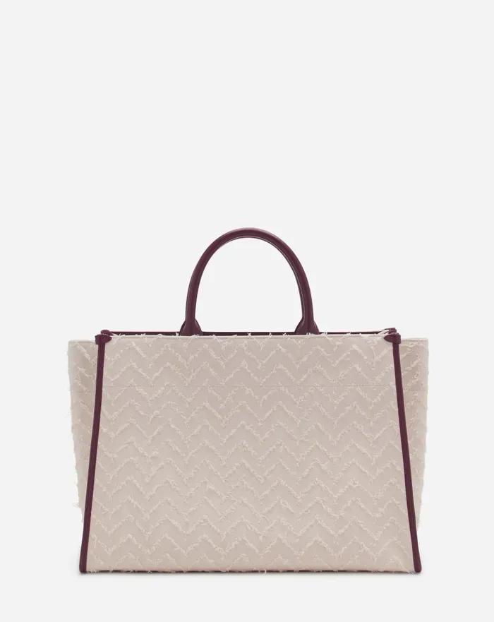 Women Tote Bags and Top Handle Bags Lanvin Herringbone Motif Inandout Mm Tote Bag Dark Beigeburgundy Women Tote Bags and Top Handle Bags Lanvin Herringbone Motif Inandout Mm Tote Bag Dark Beigeburgundy