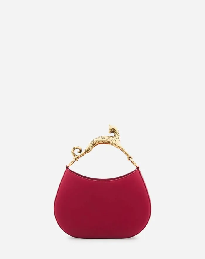 Women Tote Bags and Top Handle Bags Lanvin Hobo Cat Leather Bag Burgundy