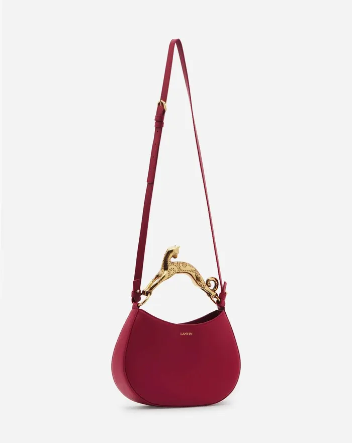 Women Tote Bags and Top Handle Bags Lanvin Hobo Cat Leather Bag Burgundy