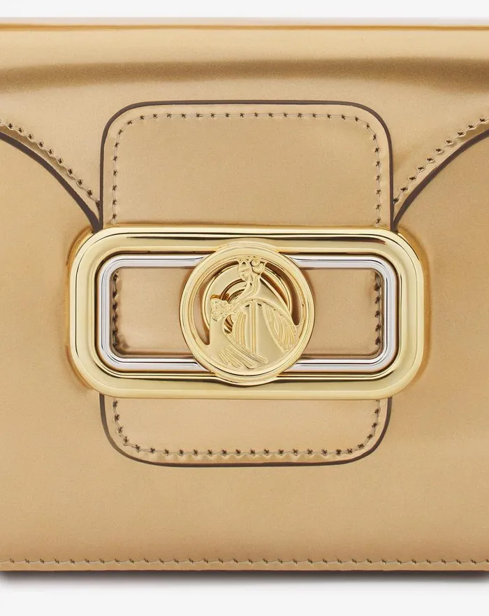 Women Tote Bags and Top Handle Bags Lanvin Medium Pencil Cat Bag In Metallic Leather Gold