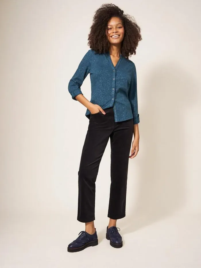 Women Trousers White Stuff Savannah Velvet Trouser Pure Black