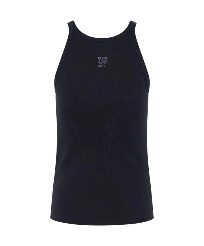Women WASHED BLACK LOGO SINGLET One Teaspoon Tees and Tanks Women WASHED BLACK LOGO SINGLET One Teaspoon Tees and Tanks