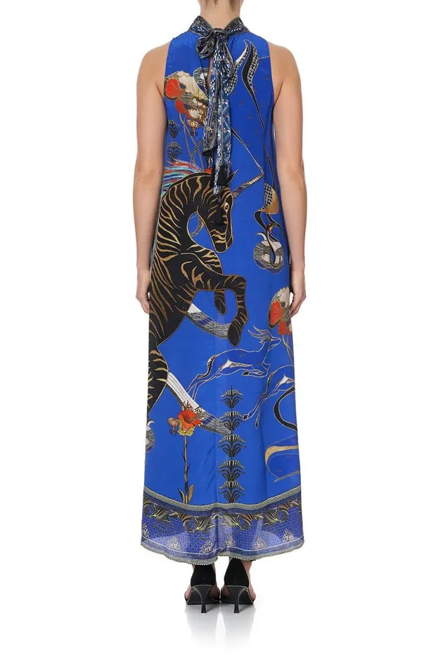 Women Wedding Guest Dresses Camilla High Neck Dress With Back Neck Tie Tree Of Life