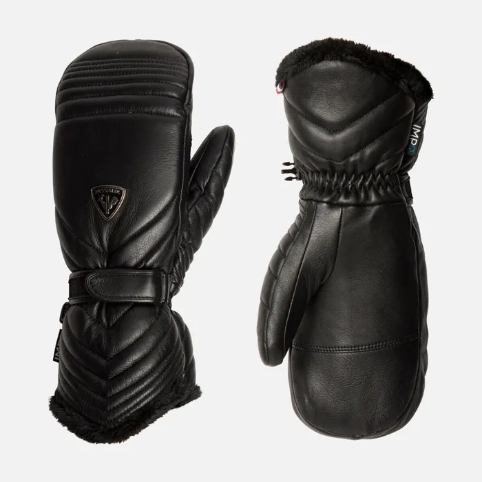 Women Women039s Select Leather Waterproof Ski Mittens Black200 Rossignol Gloves