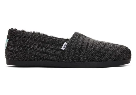 Women WomenAlpargata Black Rib Knit With Faux Fur Rib Knit Black TOMS Alpargatas