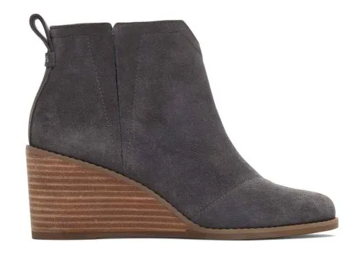Women WomenClare Forged Iron Suede Wedge Boot Forged Iron TOMS Boots and Booties