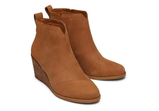 Women WomenClare Tan Leather Wedge Boot Tan TOMS Boots and Booties