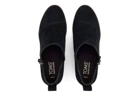 Women WomenGoldie Black Suede Wedge Boot Suede Black TOMS Exclusives