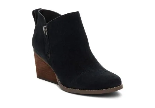 Women WomenGoldie Black Suede Wedge Boot Suede Black TOMS Exclusives