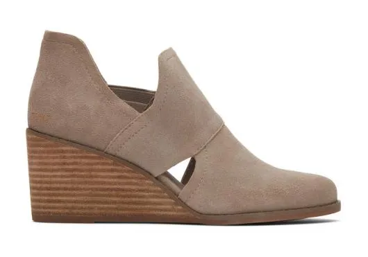 Women WomenKallie Taupe Suede Cutout Wedge Boot Desert Taupe TOMS Exclusives