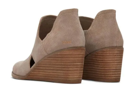 Women WomenKallie Taupe Suede Cutout Wedge Boot Desert Taupe TOMS Exclusives