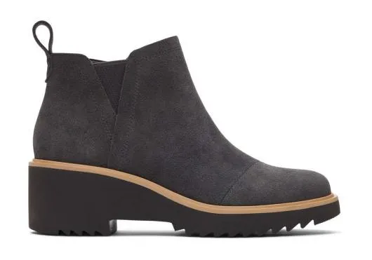 Women WomenMaude Forged Iron Suede Wedge Boot Forged Iron Suede TOMS Boots and Booties