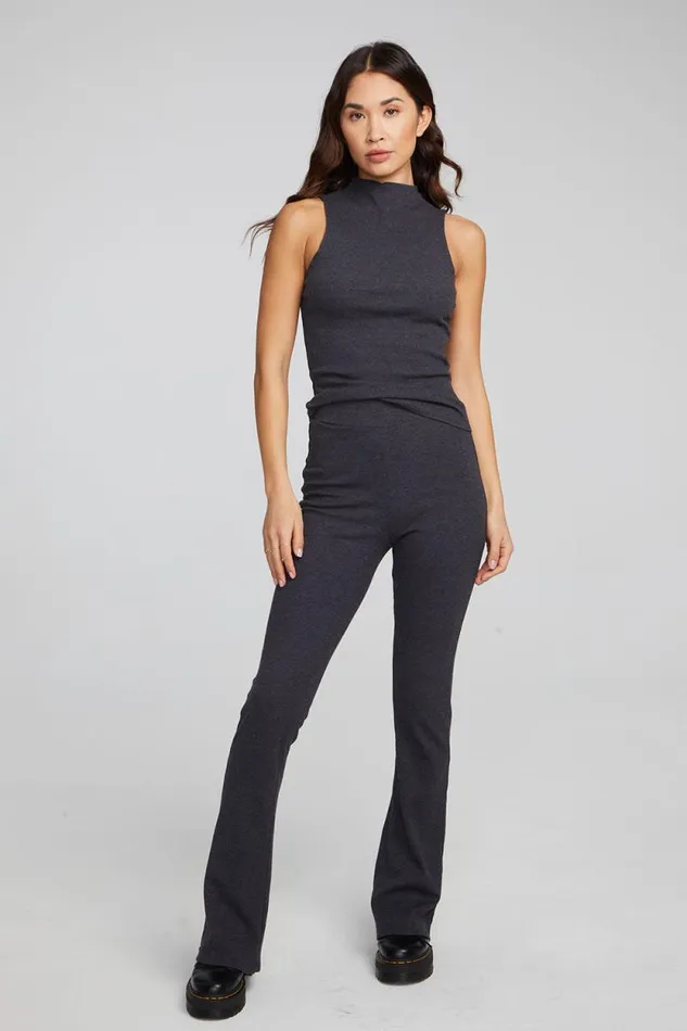 Womens Chaser Brand Bottoms Tara Shadow Black Legging