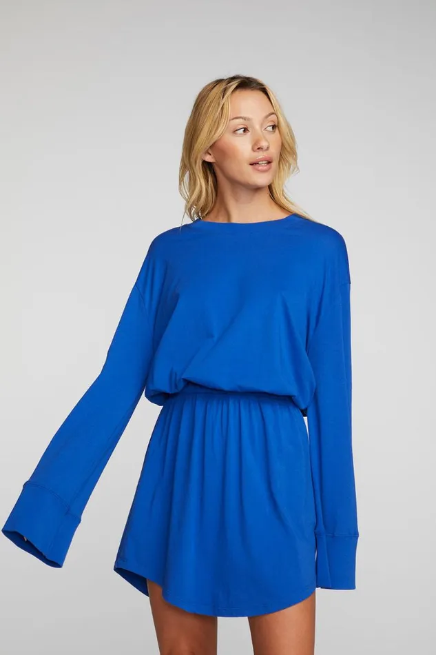 Womens Chaser Brand Dresses Cotton Jersey Mini Dress With Wide Sleeves