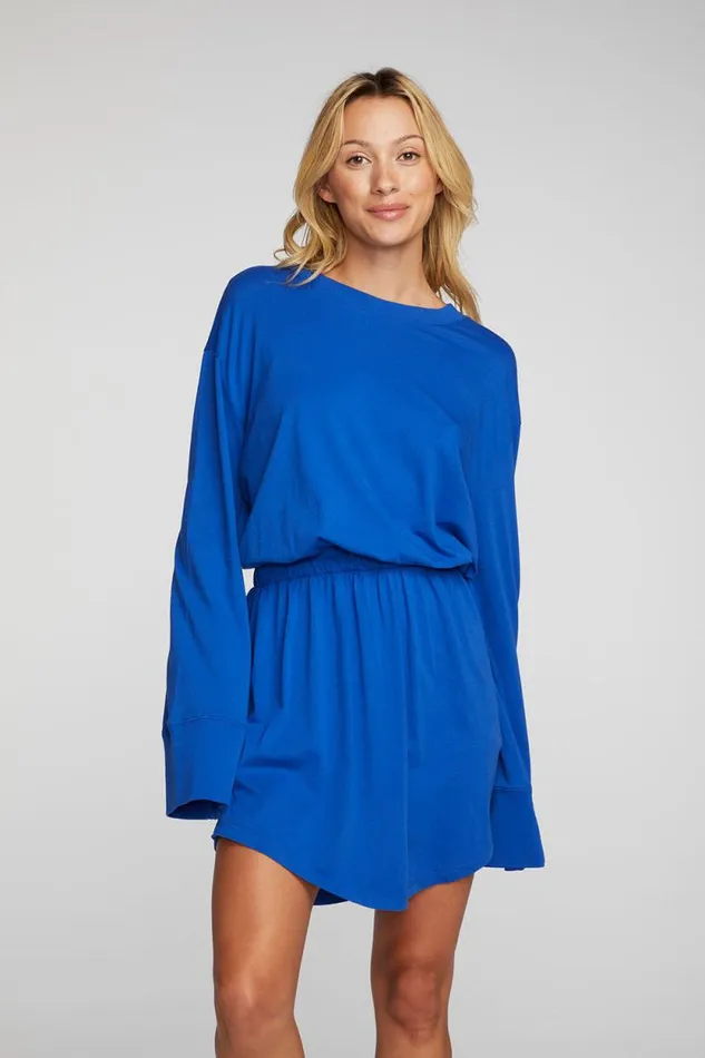 Womens Chaser Brand Dresses Cotton Jersey Mini Dress With Wide Sleeves