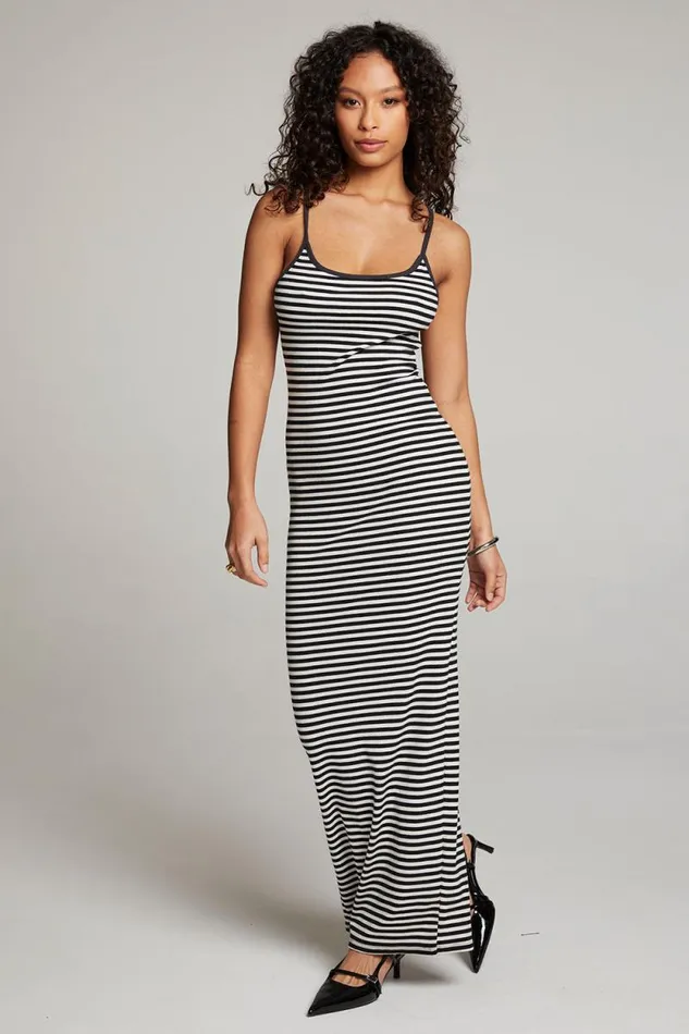 Womens Chaser Brand Loungewear Emma Punk Stripe Maxi Dress