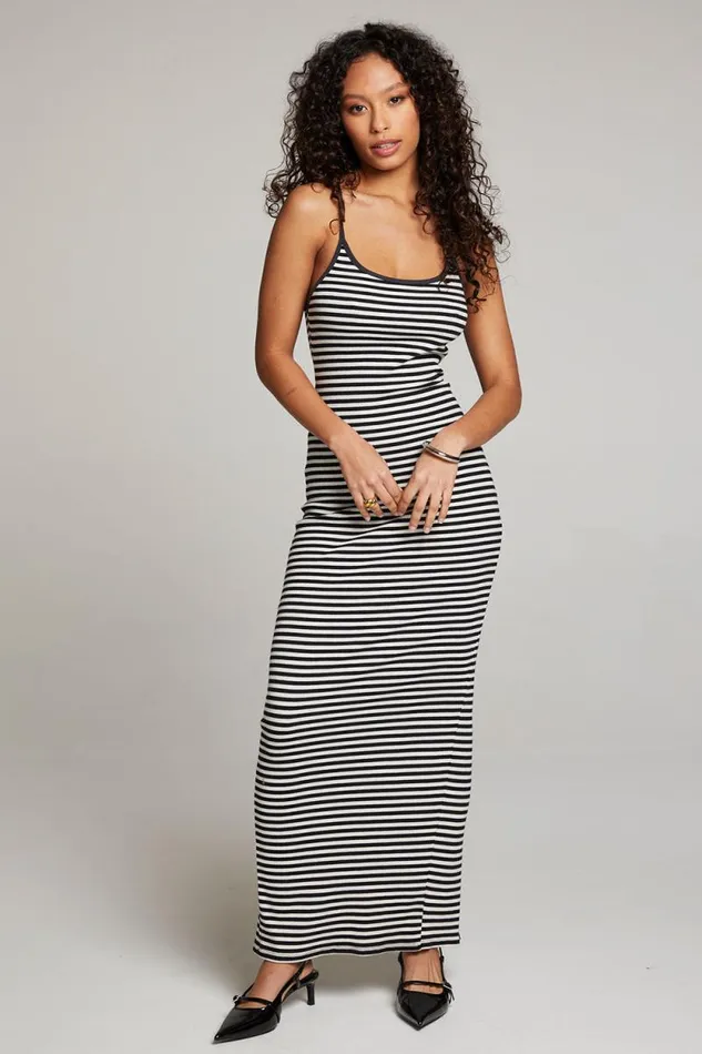 Womens Chaser Brand Loungewear Emma Punk Stripe Maxi Dress