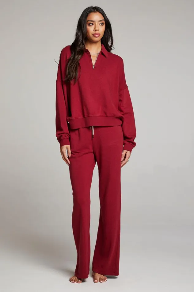 Womens Chaser Brand Loungewear Sandyy Blood Red Trousers