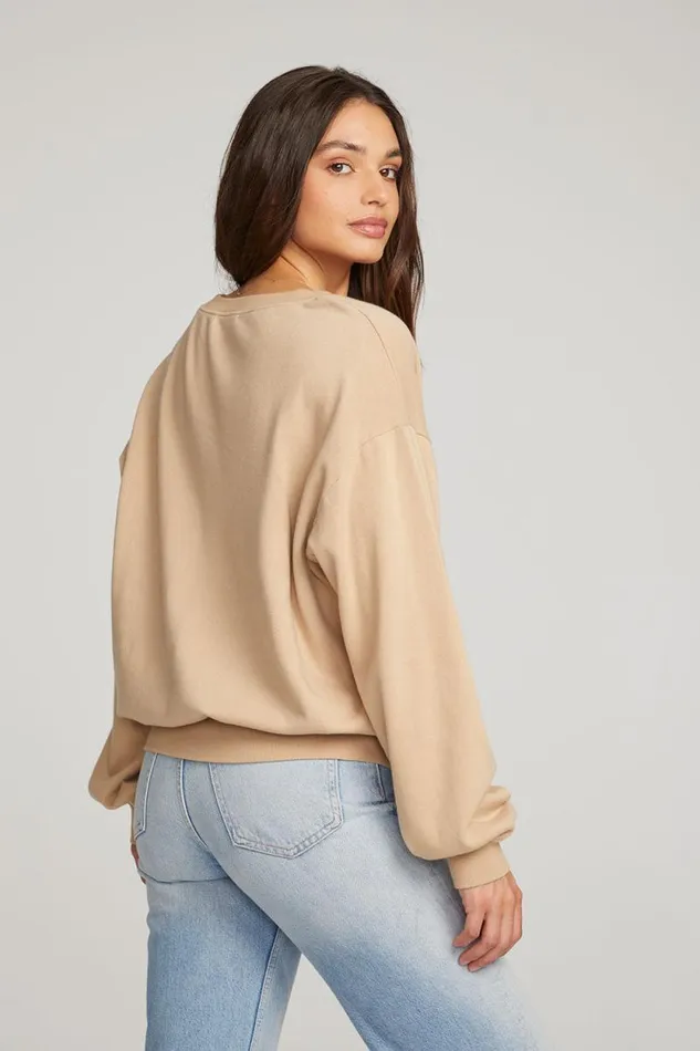 Womens Chaser Brand Outerwear Poppy Cappuccino Pullover