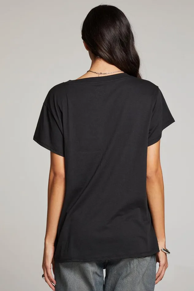 Womens Chaser Brand Tops ACDC Studded Logo Tee