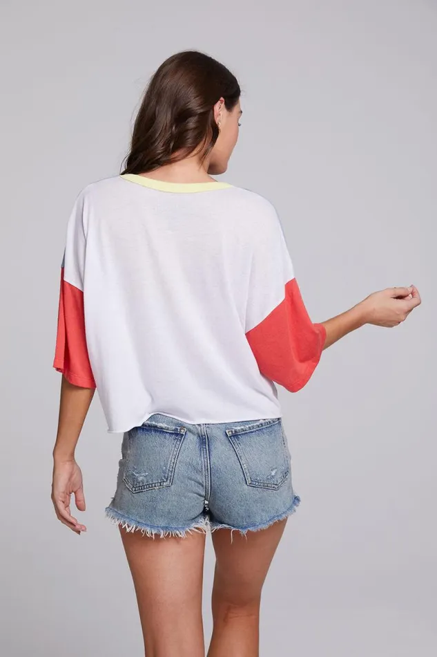 Womens Chaser Brand Tops CocaCola Rainbow Logo Levi Tee