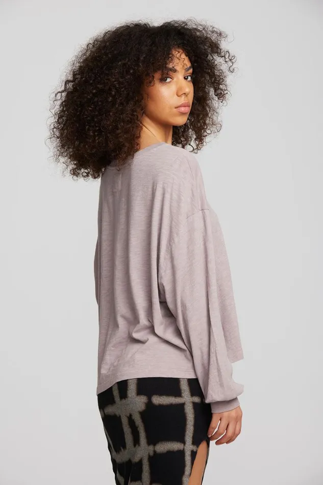 Womens Chaser Brand Tops Gauze Jersey Long Sleeve Tee