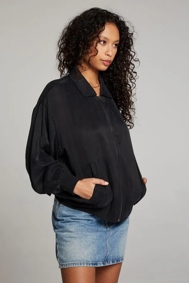Womens Chaser Brand Tops Johnny Licorice Zip Up Jacket