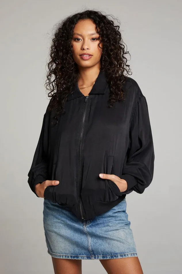 Womens Chaser Brand Tops Johnny Licorice Zip Up Jacket