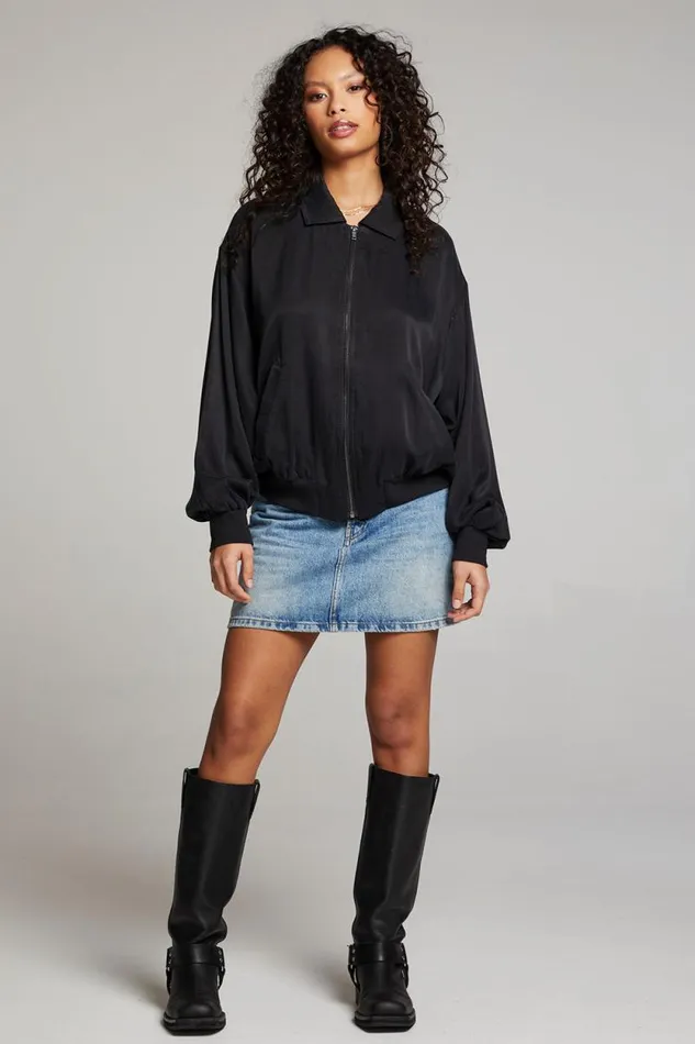 Womens Chaser Brand Tops Johnny Licorice Zip Up Jacket