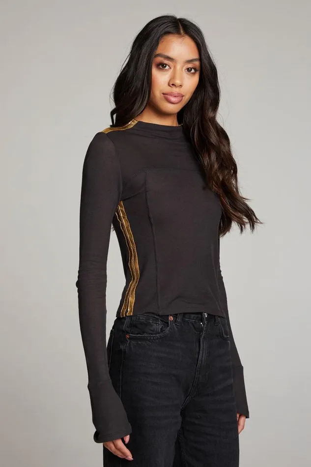 Womens Chaser Brand Tops Nahall Licorice Long Sleeve