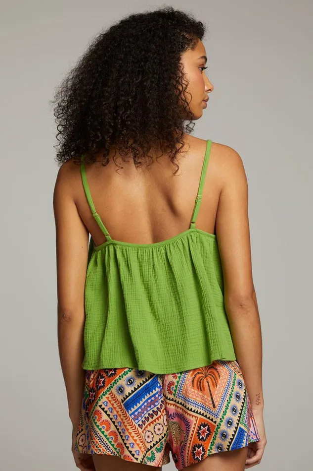 Womens Chaser Brand Tops Tropical Piquant Green Top