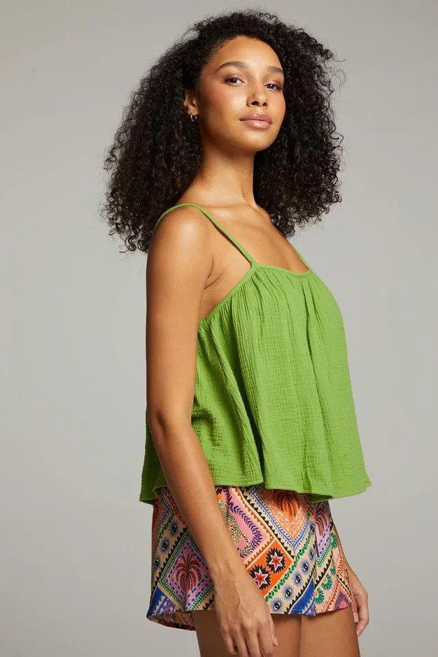 Womens Chaser Brand Tops Tropical Piquant Green Top