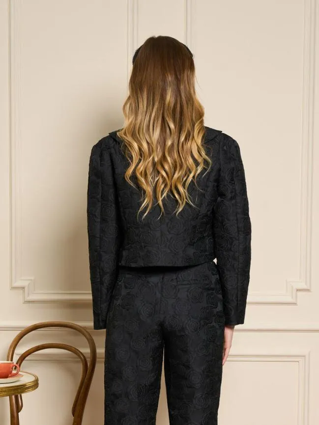 Womenswear Cheri Rose Jacquard Jacket Ink Black Sister Jane Womenswear Cheri Rose Jacquard Jacket Ink Black Sister Jane