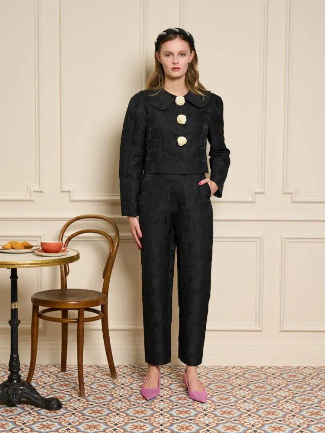 Womenswear Cheri Rose Jacquard Jacket Ink Black Sister Jane Womenswear Cheri Rose Jacquard Jacket Ink Black Sister Jane