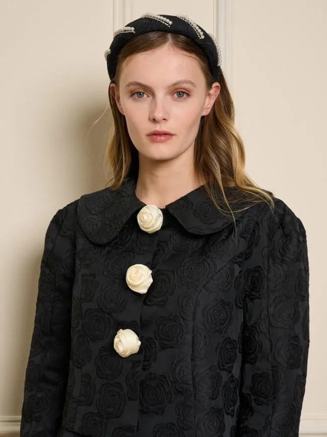 Womenswear Cheri Rose Jacquard Jacket Ink Black Sister Jane Womenswear Cheri Rose Jacquard Jacket Ink Black Sister Jane