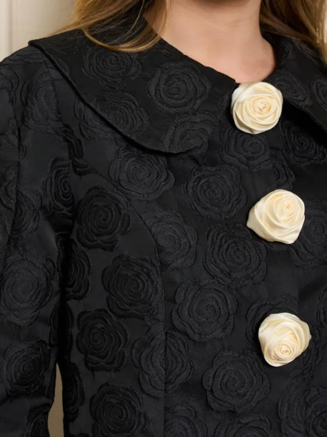 Womenswear Cheri Rose Jacquard Jacket Ink Black Sister Jane Womenswear Cheri Rose Jacquard Jacket Ink Black Sister Jane