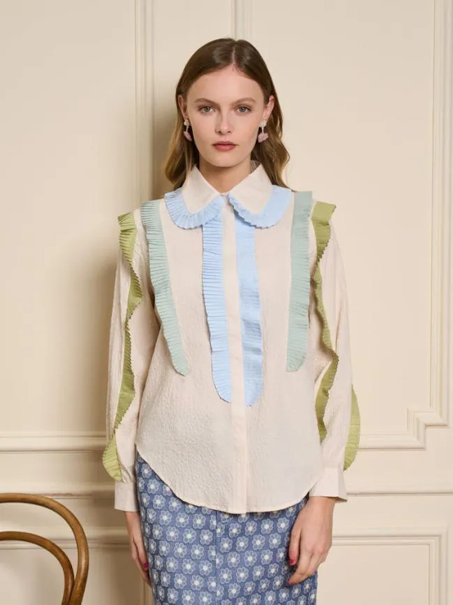 Womenswear Colette Pleated Blouse Pearled Ivory Sister Jane